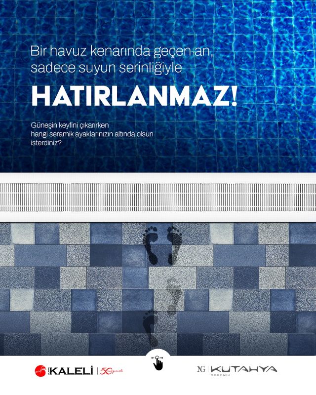 Bir havuz kenarında güneşin keyfini çıkarırken hangi seramik ayaklarınızın altında olsun isterdiniz?

NG Kütahya Seramik’in Havuz Koleksiyonu keyfinize keyif katmak için tasarlandı. 

Manavgat’ın doğal akışından ilham alan yüzeyler...

Sapanca’nın huzurunu taşıyan tonlar...

Salda’nın berraklığını yansıtan dokular...

Yaşam alanlarınızı güzelleştirirken, her adımda doğanın izini hissettiren koleksiyonlar Kaleli’de sizi bekliyor.

#ngkütahyaseramik #havuzkoleksiyonu #kaleli